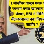 RBI BANK FOR Minimum balance rule